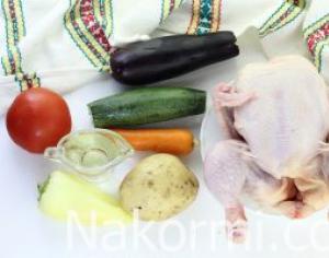 Рецепт блюда из курицы — тушеное мясо с картошкой и баклажанами Приготовить курицу с баклажанами и картошкой